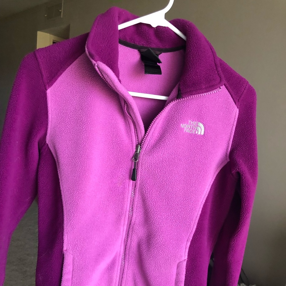 Thick North Face pink fleece jacket